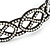 Black Acrylic Alice/ Hair Band/ HeadBand With Clear Crystal Oval Motif - view 4