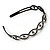 Black Acrylic Alice/ Hair Band/ HeadBand With Clear Crystal Oval Motif - view 4
