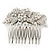 Bridal/ Wedding/ Prom/ Party Rhodium Plated Austrian Clear Crystal 'Leaves & Flowers' Hair Comb - 80mm - view 8