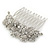 Bridal/ Wedding/ Prom/ Party Rhodium Plated Austrian Clear Crystal 'Leaves & Flowers' Hair Comb - 80mm - view 7