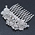 Bridal/ Wedding/ Prom/ Party Rhodium Plated Austrian Clear Crystal 'Leaves & Flowers' Hair Comb - 80mm - view 4