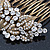 Vintage Inspired Bridal/ Wedding/ Prom/ Party Austrian Clear Crystal 'Leaves & Flowers' Hair Comb In Antique Gold Metal - 80mm - view 5