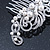 Bridal/ Wedding/ Prom/ Party Rhodium Plated Clear Crystal, Simulated Pearl 'Feather' Hair Comb - 100mm - view 6