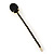 1Pcs Long Black Oval Glass Stone Hair Grip/ Slide In Gold Plating - 85mm Across - view 6