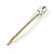 1Pcs Long Clear Oval Glass Stone Hair Grip/ Slide In Gold Plating - 85mm Across - view 2