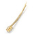 1Pcs Long Clear Oval Glass Stone Hair Grip/ Slide In Gold Plating - 85mm Across - view 5