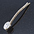 1Pcs Long Clear Oval Glass Stone Hair Grip/ Slide In Gold Plating - 85mm Across - view 4
