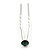 3pcs Bridal/ Wedding/ Prom/ Party Emerald Green Crystal Hair Pin Set In Silver Tone - 70mm L - view 3