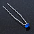 3pcs Bridal/ Wedding/ Prom/ Party Sapphire Blue Crystal Hair Pins In Silver Tone - 70mm L - view 9