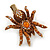 Amber/ Topaz Coloured Austrian Crystal Spider Hair Beak Clip/ Concord Clip In Antiique Gold Plating - 55mm L - view 6