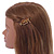 Citrine/ Topaz Coloured Austrian Crystal Tiger Hair Beak Clip/ Concord Clip In Gold Tone - 50mm L - view 2