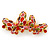 Multicoloured Austrian Crystal Butterfly Barrette Hair Clip Grip In Gold Plating - 60mm Across - view 8