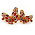 Multicoloured Austrian Crystal Butterfly Barrette Hair Clip Grip In Gold Plating - 60mm Across - view 2