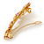 Multicoloured Austrian Crystal Butterfly Barrette Hair Clip Grip In Gold Plating - 60mm Across - view 6