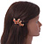 Multicoloured Austrian Crystal Butterfly Barrette Hair Clip Grip In Gold Plating - 60mm Across - view 3