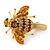 Citrine/ Topaz Coloured Austrian Crystal Bee Hair Beak Clip/ Concord Clip In Gold Tone - 40mm L