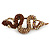 Champagne/ Topaz/ Ab Coloured Austrian Crystal Snake Hair Beak Clip/ Concord Clip In Antiique Gold Plating - 65mm L - view 2