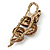Champagne/ Topaz/ Ab Coloured Austrian Crystal Snake Hair Beak Clip/ Concord Clip In Antiique Gold Plating - 65mm L - view 4