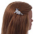 Clear/ AB Crystal 'Bolognese' Dog Hair Beak Clip/ Concord Clip In Silver Tone - 55mm L - view 6