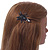 Black Austrian Crystal Spider Hair Beak Clip/ Concord Clip In Gun Metal Finish - 55mm L - view 2