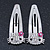 2 Children Crystal 'Kitty' Hair Clips/ Grips/ Slides In Rhodium Plating - 50mm Across - view 2