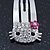 2 Children Crystal 'Kitty' Hair Clips/ Grips/ Slides In Rhodium Plating - 50mm Across - view 4