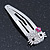 2 Children Crystal 'Kitty' Hair Clips/ Grips/ Slides In Rhodium Plating - 50mm Across - view 6