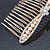 Bridal/ Wedding/ Prom/ Party Gold Plated Clear Crystal, Light Cream Faux Pearl Bow Hair Comb - 80mm - view 5