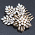 Vintage Inspired Bridal/ Wedding/ Prom/ Party Gold Tone CZ, Faux Peal Floral Hair Comb - 65mm - view 12