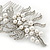 Bridal/ Wedding/ Prom/ Party Rhodium Plated Clear Austrian Crystal, Faux Pearl Floral Side Hair Comb - 105mm - view 10