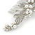 Bridal/ Wedding/ Prom/ Party Rhodium Plated Clear Austrian Crystal, Faux Pearl Floral Side Hair Comb - 105mm - view 12