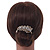 Vintage Inspired Clear Austrian Crystal 'Leaf' Side Hair Comb In Gold Tone - 70mm - view 2