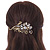 Vintage Inspired Gold Tone, Clear Cz Floral Barrette Hair Clip Grip - 105mm Across - view 4