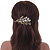Vintage Inspired Gold Tone, Clear Cz Floral Barrette Hair Clip Grip - 105mm Across - view 5