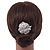 Bridal/ Wedding/ Prom/ Party Silver Tone Clear Austrian Crystal Rose Side Hair Comb - 60mm - view 2
