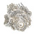 Bridal/ Wedding/ Prom/ Party Silver Tone Clear Austrian Crystal Rose Side Hair Comb - 60mm - view 11