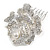 Bridal/ Wedding/ Prom/ Party Silver Tone Clear Austrian Crystal Rose Side Hair Comb - 60mm - view 12