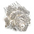 Bridal/ Wedding/ Prom/ Party Silver Tone Clear Austrian Crystal Rose Side Hair Comb - 60mm - view 13