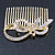Bridal/ Wedding/ Prom/ Party Gold Plated Clear Austrian Crystal Bow Side Hair Comb - 65mm - view 2