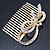 Bridal/ Wedding/ Prom/ Party Gold Plated Clear Austrian Crystal Bow Side Hair Comb - 65mm