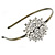 Bridal/ Wedding/ Prom Clear Crystal Flower Tiara Headband In Bronze Tone Metal