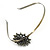 Bridal/ Wedding/ Prom Clear Crystal Flower Tiara Headband In Bronze Tone Metal - view 4