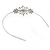 Bridal/ Wedding/ Prom Rhodium Plated White Glass Pearl, Crystal Snowflake Headband - view 4