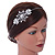 Bridal/ Wedding/ Prom Rhodium Plated White Glass Pearl, Crystal Snowflake Headband - view 2