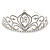 Bridal/ Wedding/ Prom Rhodium Plated Clear Crystal '18' Princess Classic Tiara - view 8