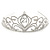 Bridal/ Wedding/ Prom Rhodium Plated Clear Crystal '21' Princess Classic Tiara - view 7