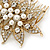 Vintage Inspired Bridal/ Wedding/ Prom/ Party Gold Tone Clear Crystal, Simulated Pearl Floral Hair Comb - 80mm - view 5
