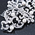Bridal/ Wedding/ Prom/ Party Art Deco Style Rhodium Plated White Simulated Pearl and Austrian Crystal Hair Comb - 95mm W - view 3