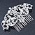 Bridal/ Wedding/ Prom/ Party Art Deco Style Rhodium Plated White Simulated Pearl and Austrian Crystal Hair Comb - 95mm W - view 6