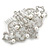 Bridal/ Wedding/ Prom/ Party Art Deco Style Rhodium Plated White Simulated Pearl and Austrian Crystal Hair Comb - 95mm W - view 4